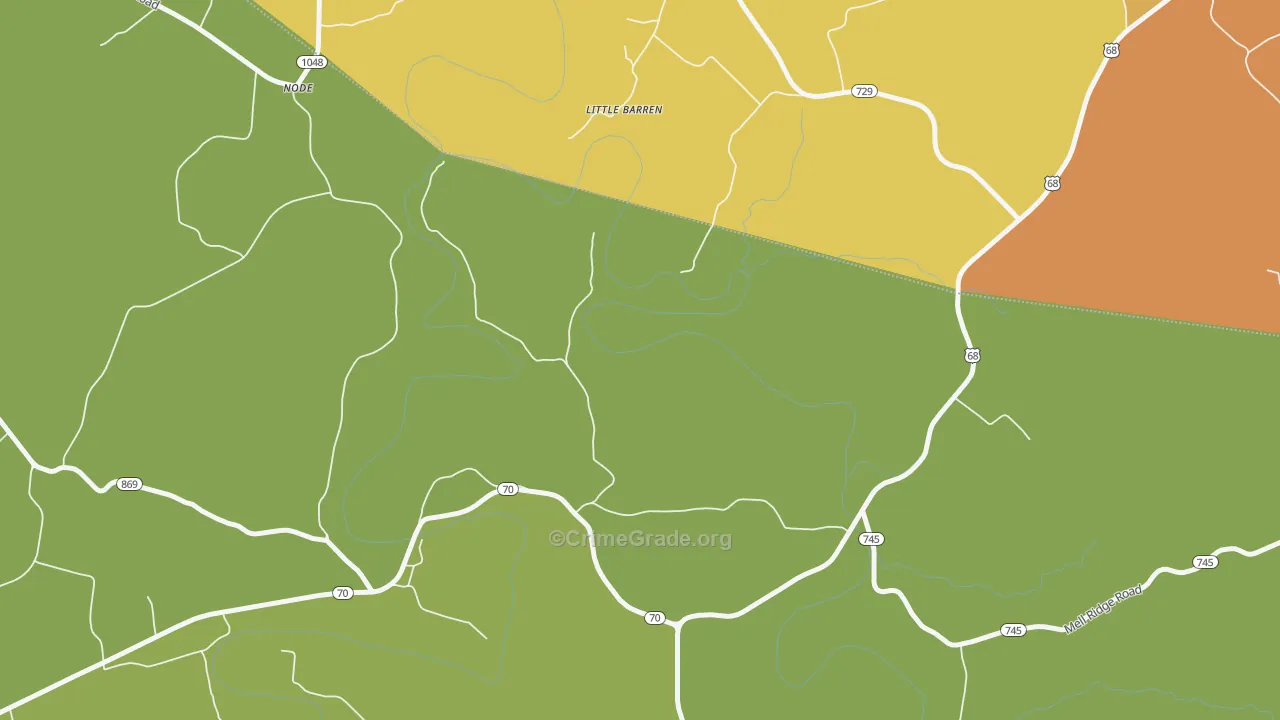 Little Barren, KY Map of Murder Rates
