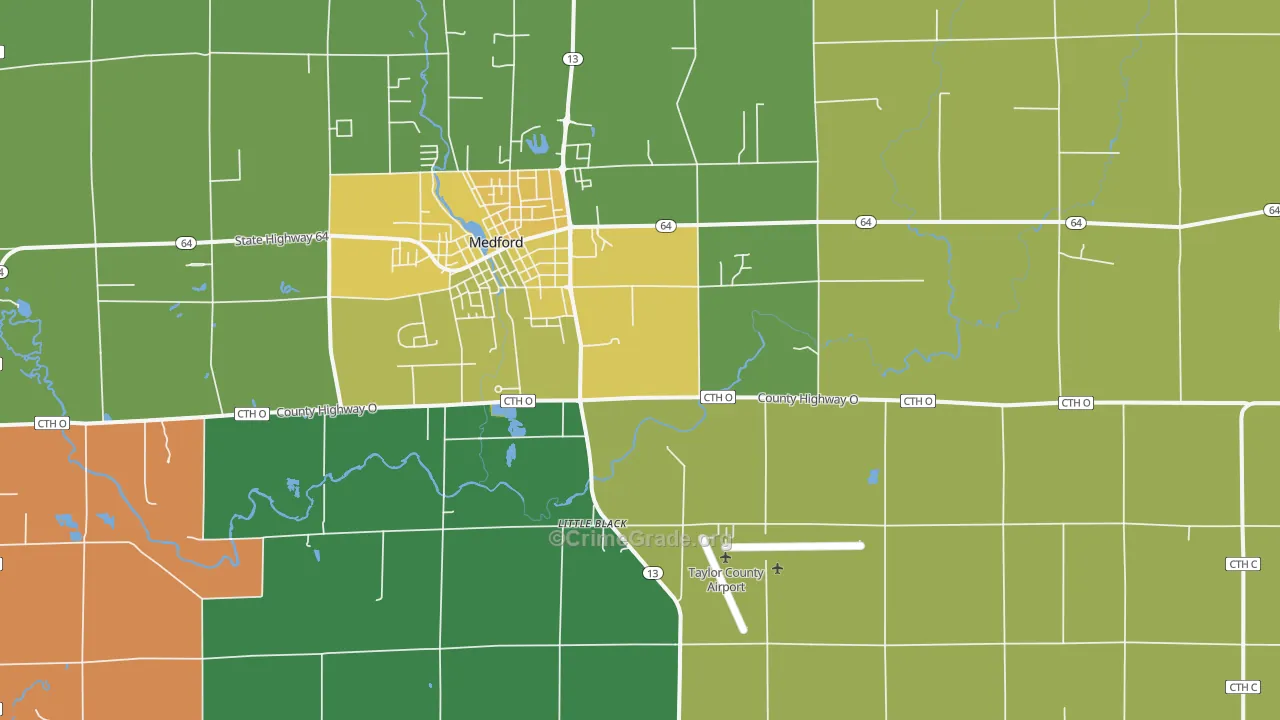 Little Black, WI Map of Murder Rates