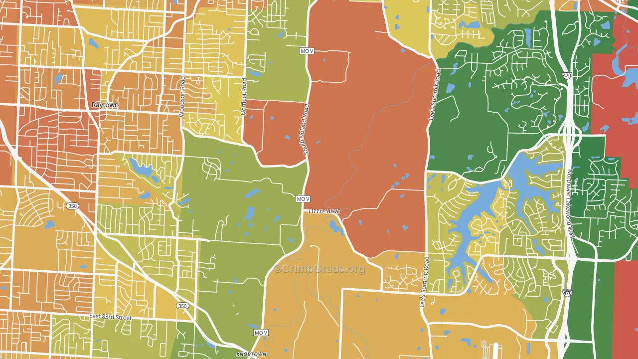 Little Blue Valley, Kansas City, MO Map of Murder Rates
