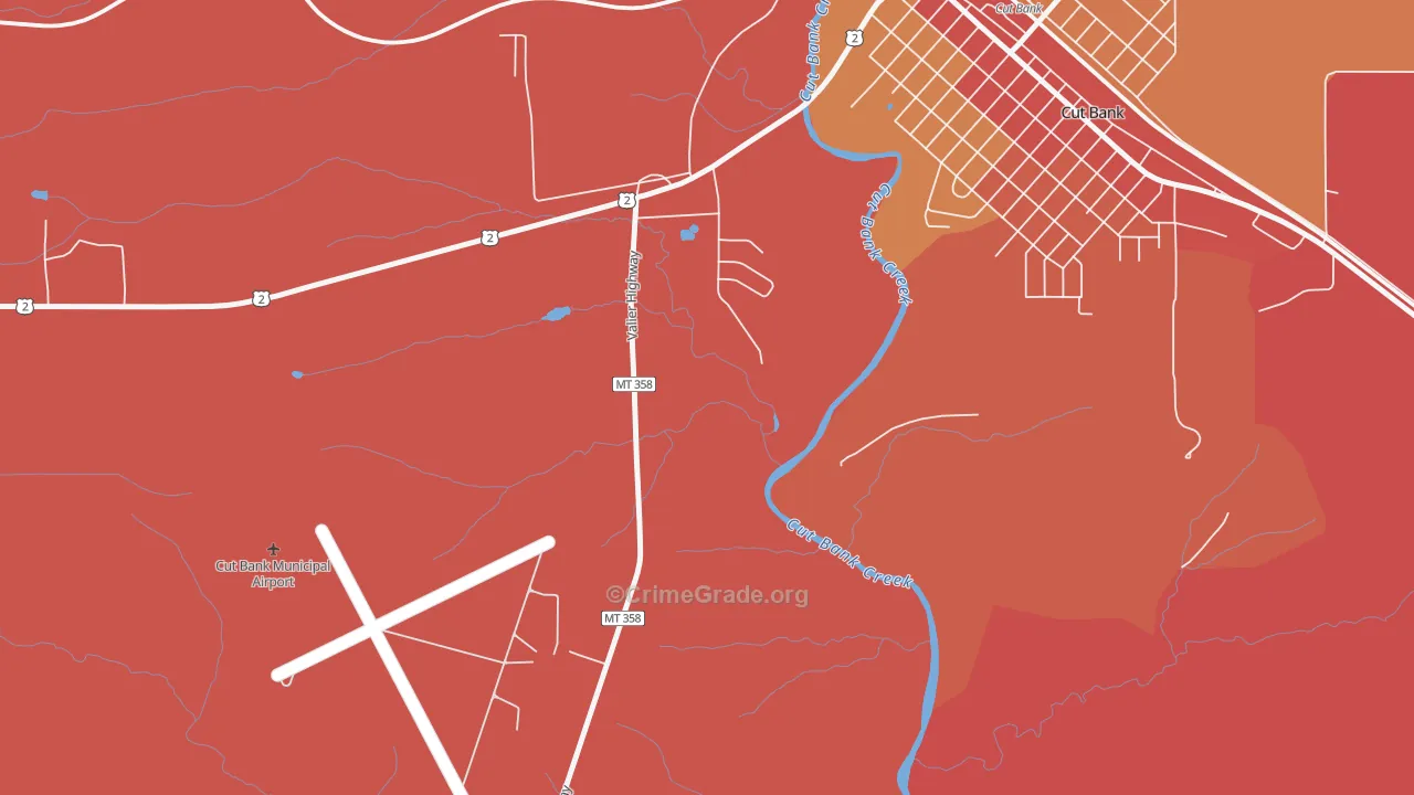 Little Browning, MT Map of Murder Rates