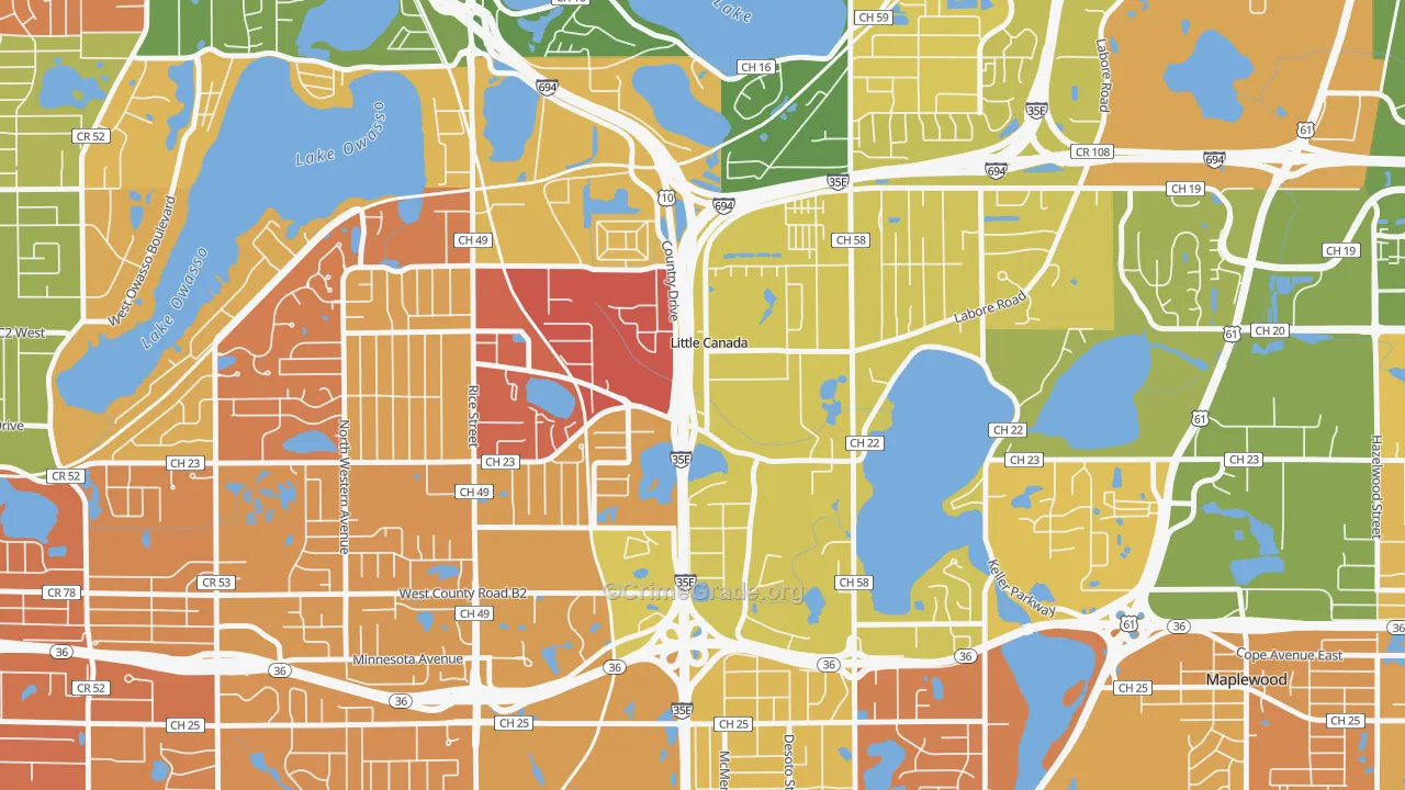 Little Canada, MN Map of Murder Rates