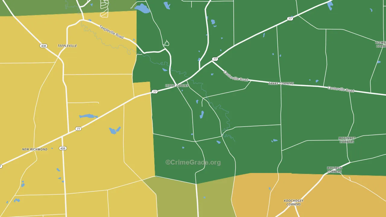 Little Cooley, PA Map of Murder Rates