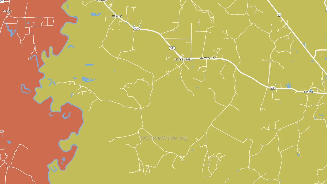 Little Creek, LA Map of Murder Rates