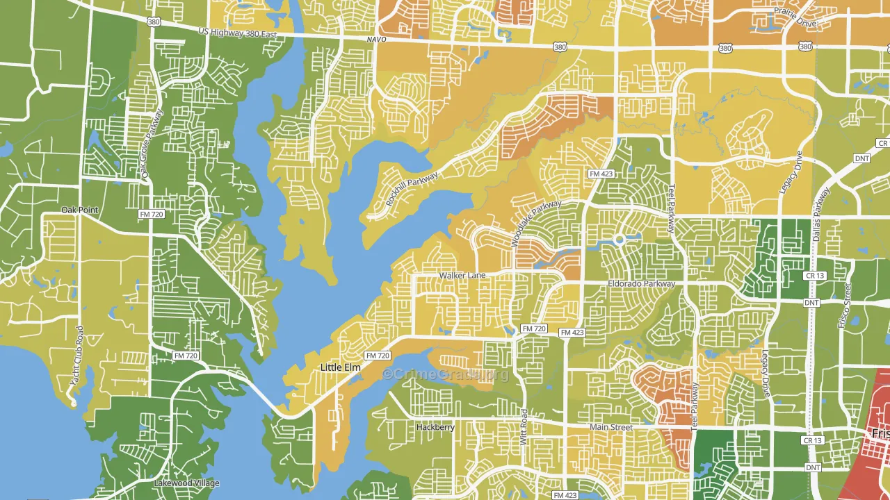 Little Elm, TX Map of Murder Rates