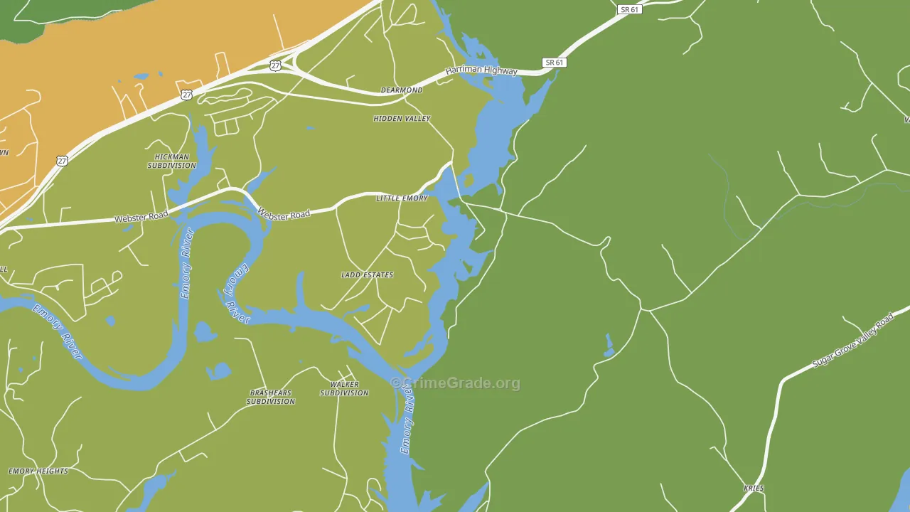 Little Emory, TN Map of Murder Rates