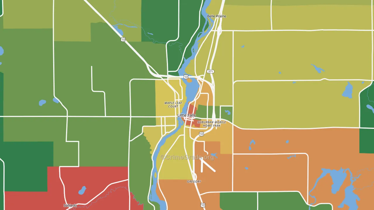Little Falls, MN Map of Murder Rates