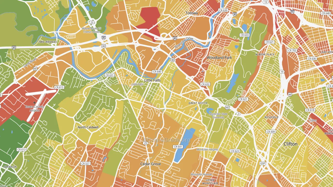 Little Falls, NJ Map of Murder Rates