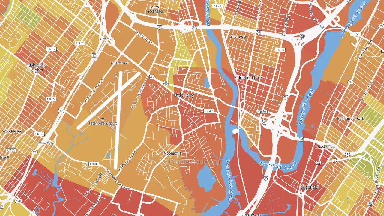 Little Ferry, NJ Map of Murder Rates