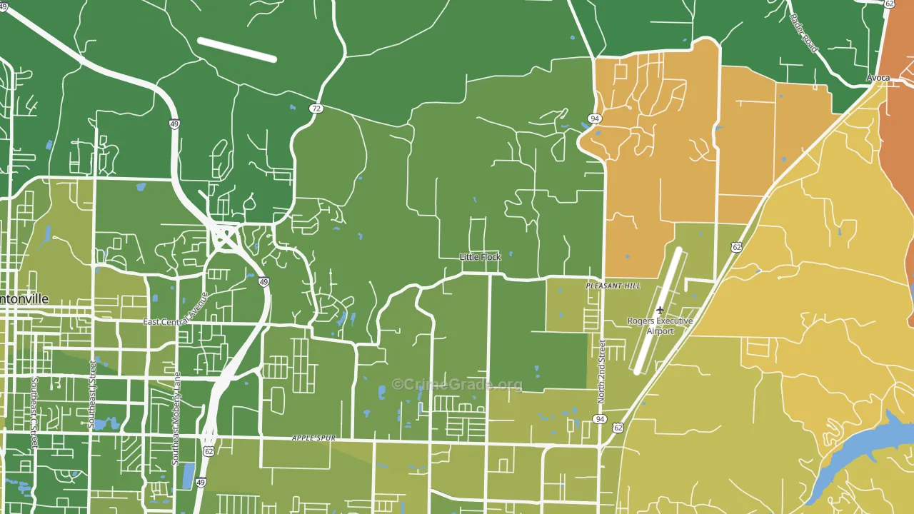 Little Flock, AR Map of Murder Rates