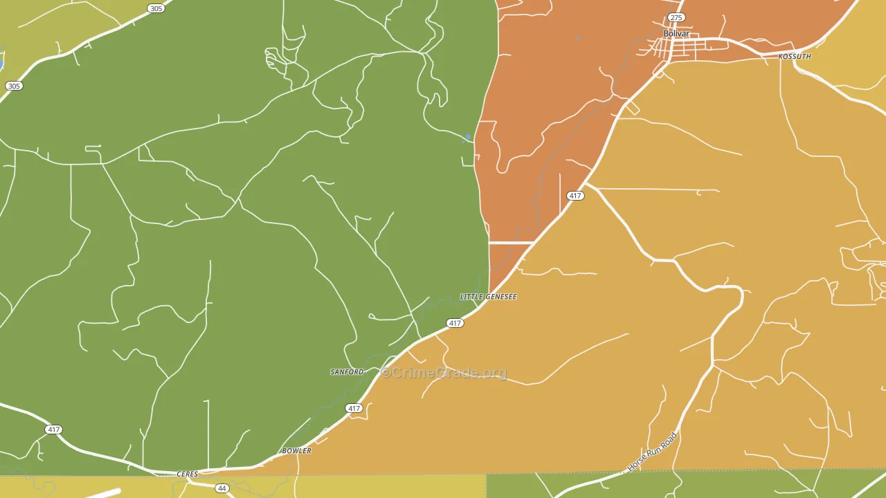 Little Genesee, NY Map of Murder Rates