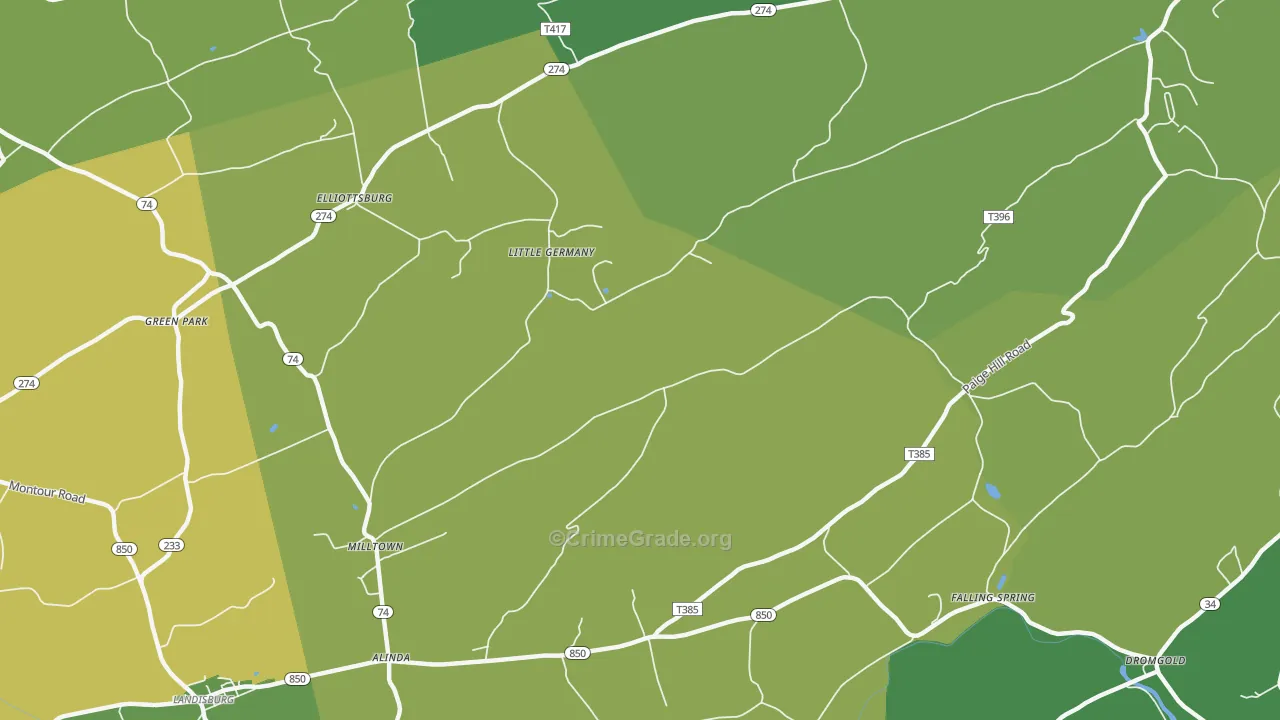 Little Germany, PA Map of Murder Rates