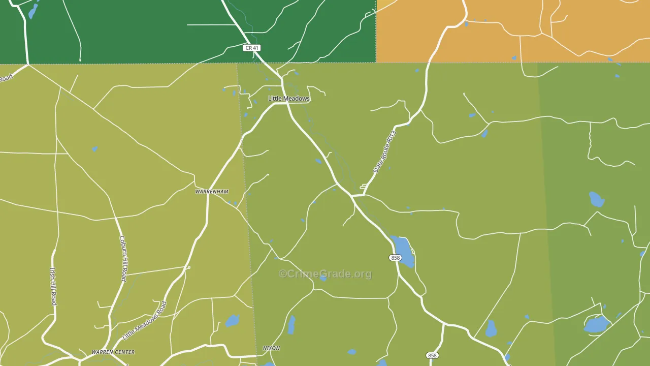 Little Meadows, PA Map of Murder Rates