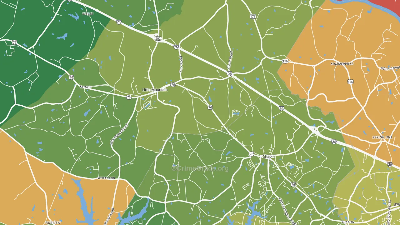 Little Mountain, SC Map of Murder Rates
