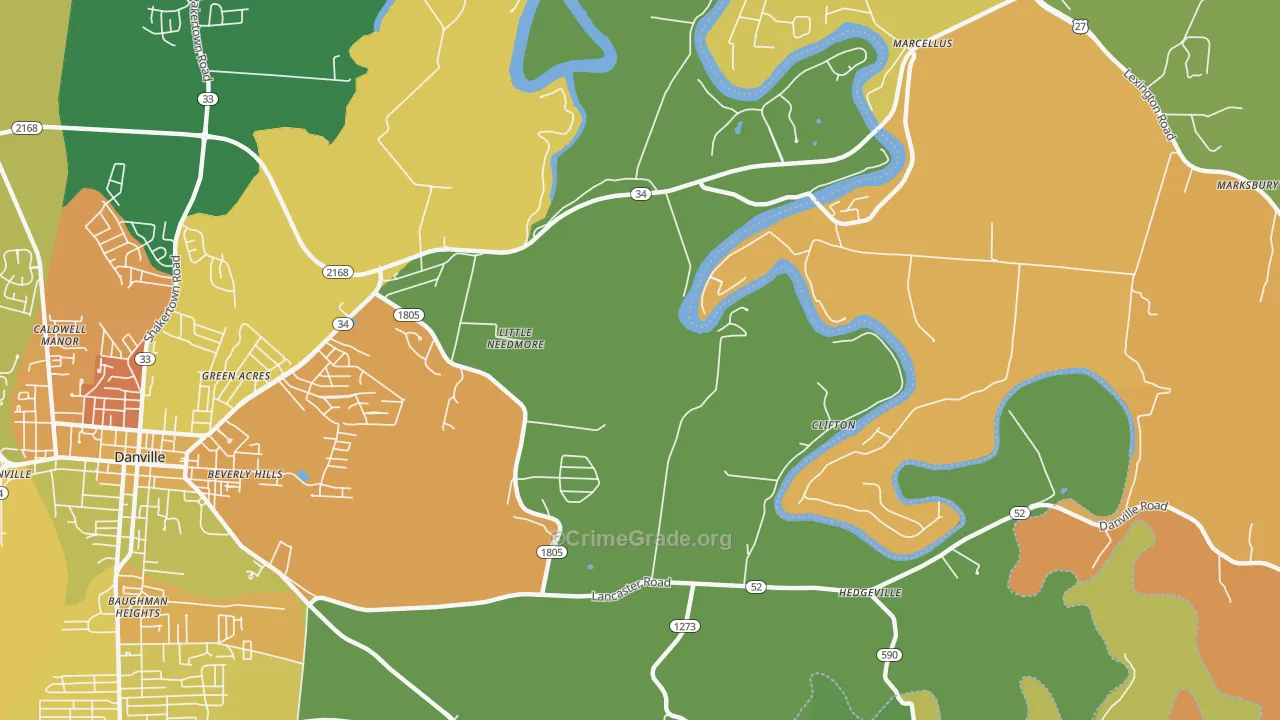 Little Needmore, KY Map of Murder Rates