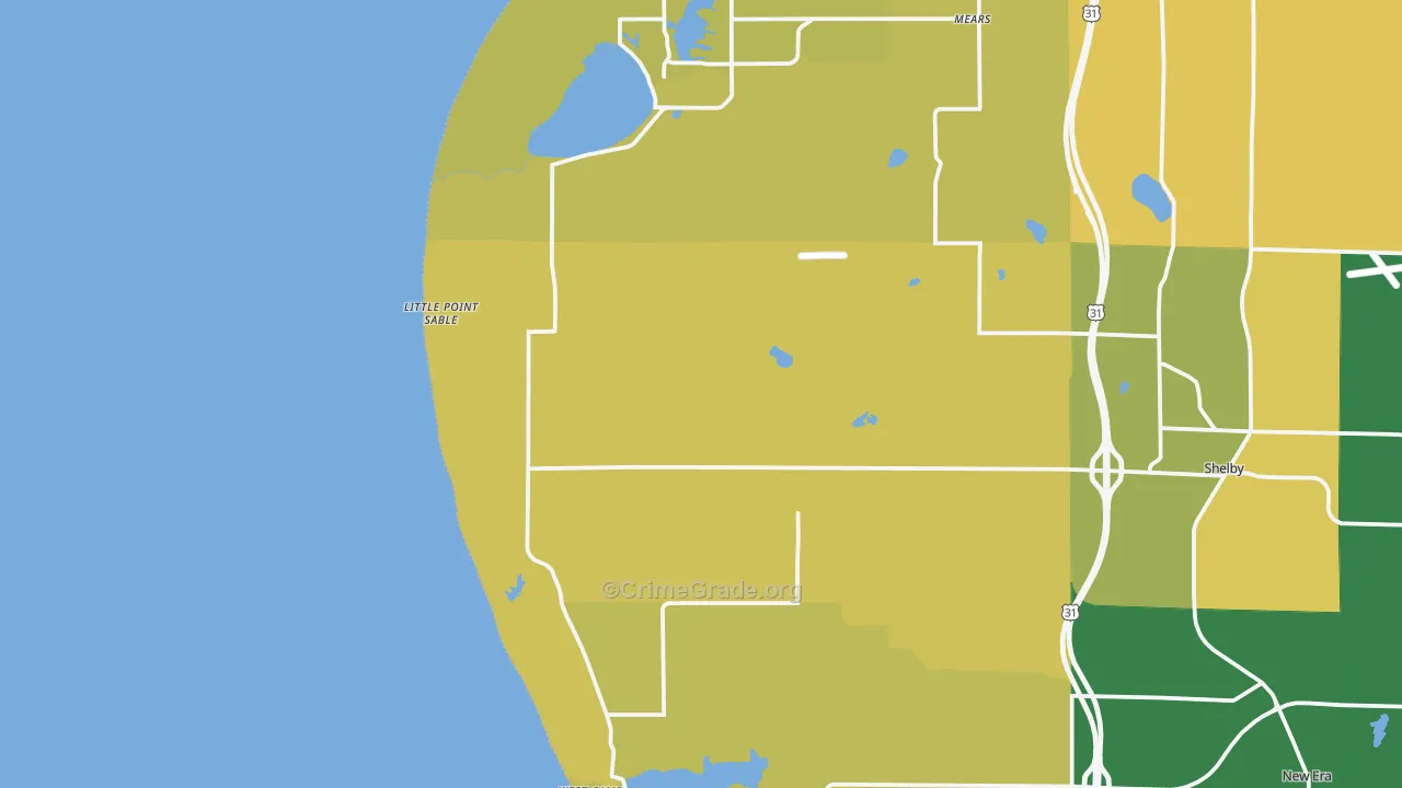 Little Point Sable, MI Map of Murder Rates