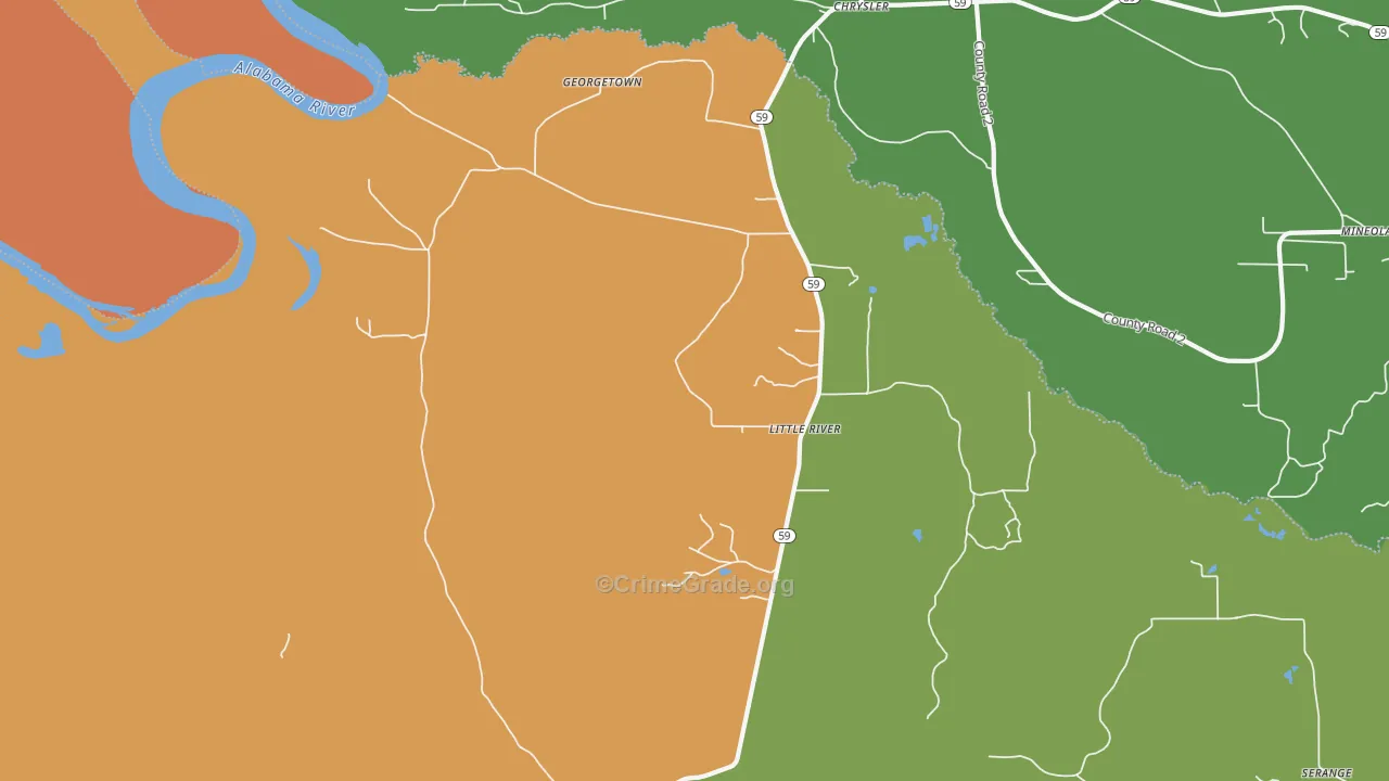 Little River, AL Map of Murder Rates