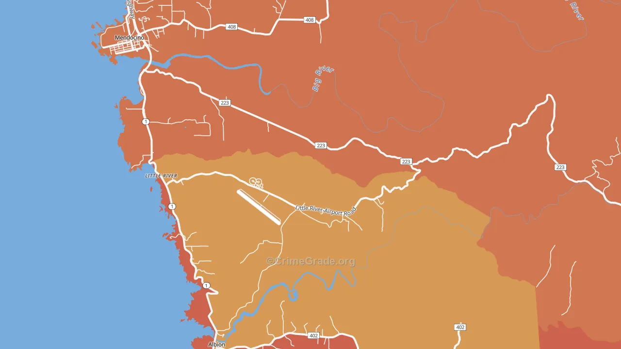 Little River, CA Map of Murder Rates