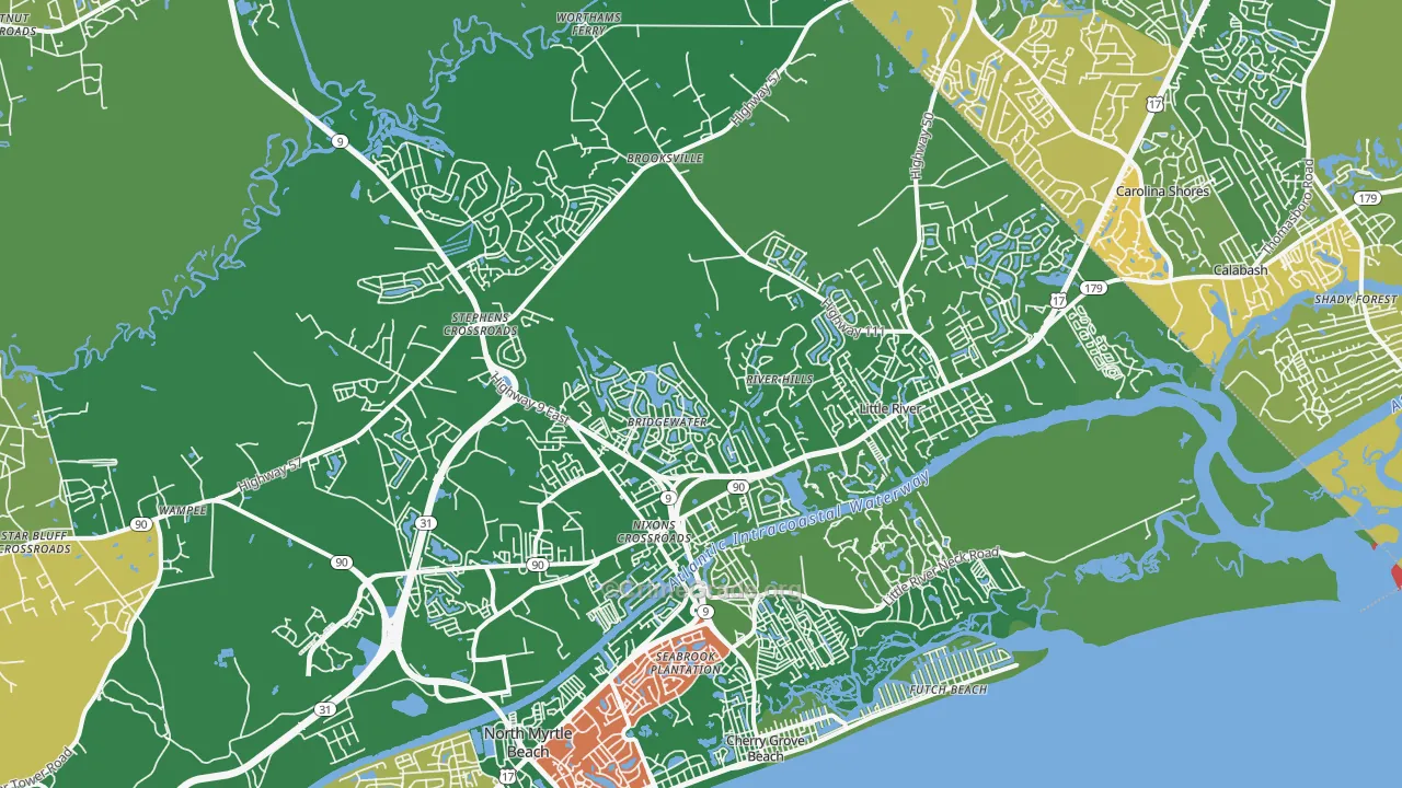 Little River, SC Map of Murder Rates