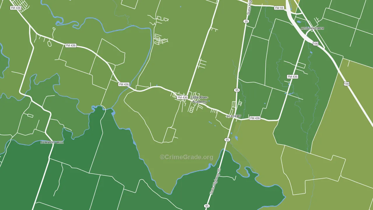 Little River, TX Map of Murder Rates
