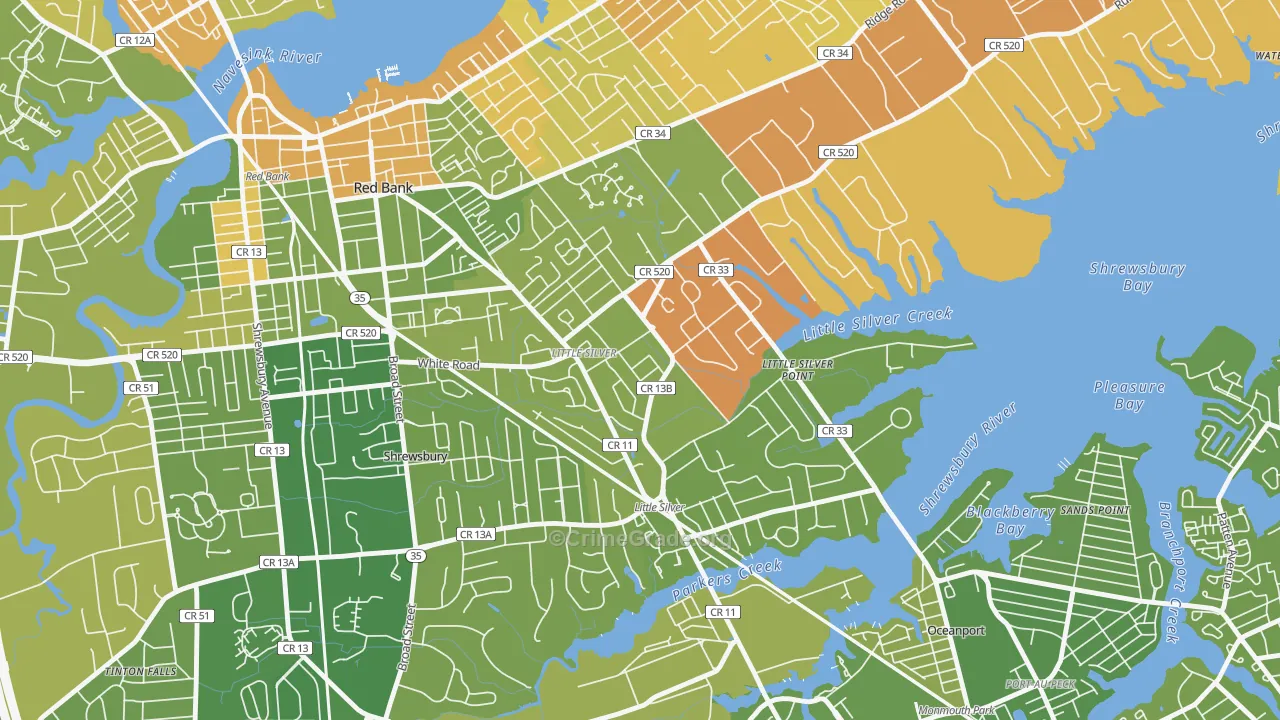 Little Silver, NJ Map of Murder Rates