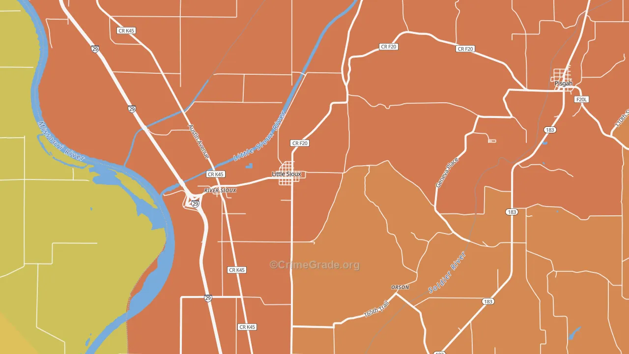 Little Sioux, IA Map of Murder Rates