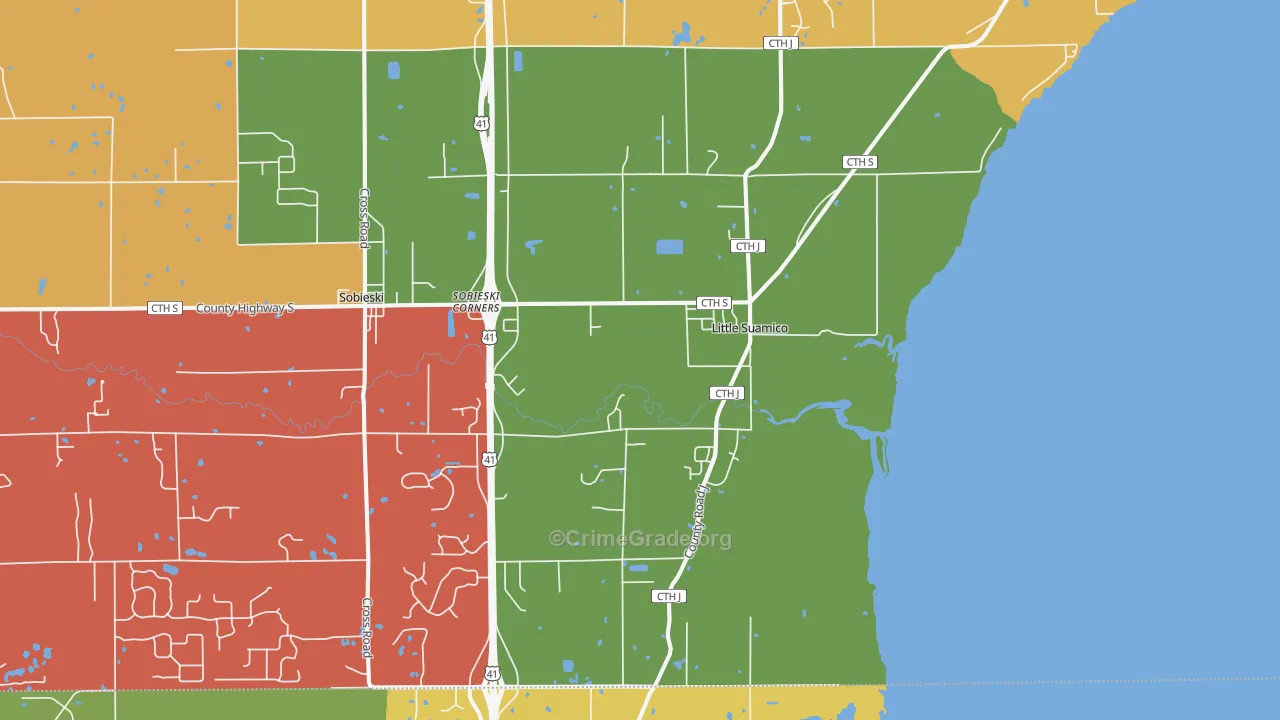 Little Suamico, WI Map of Murder Rates