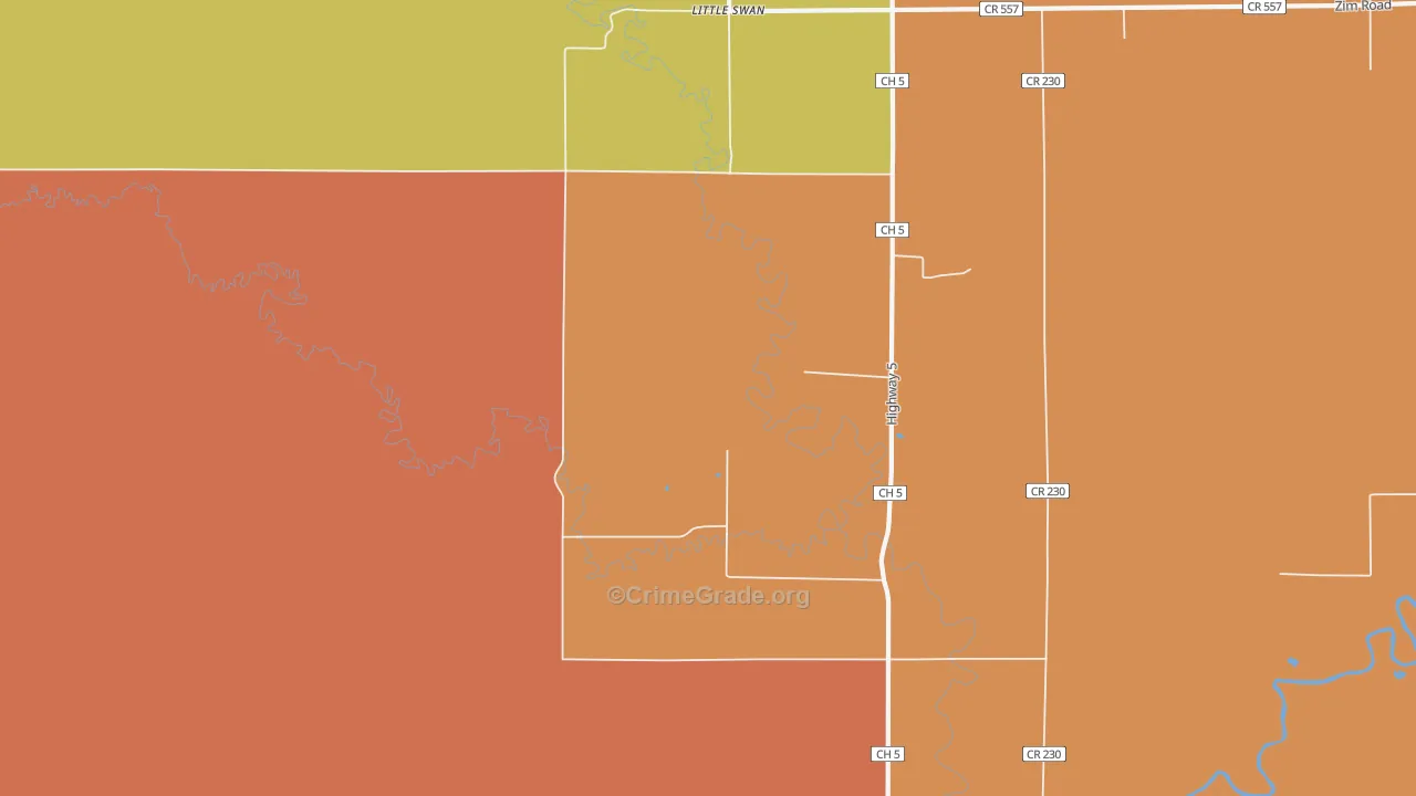 Little Swan, MN Map of Murder Rates