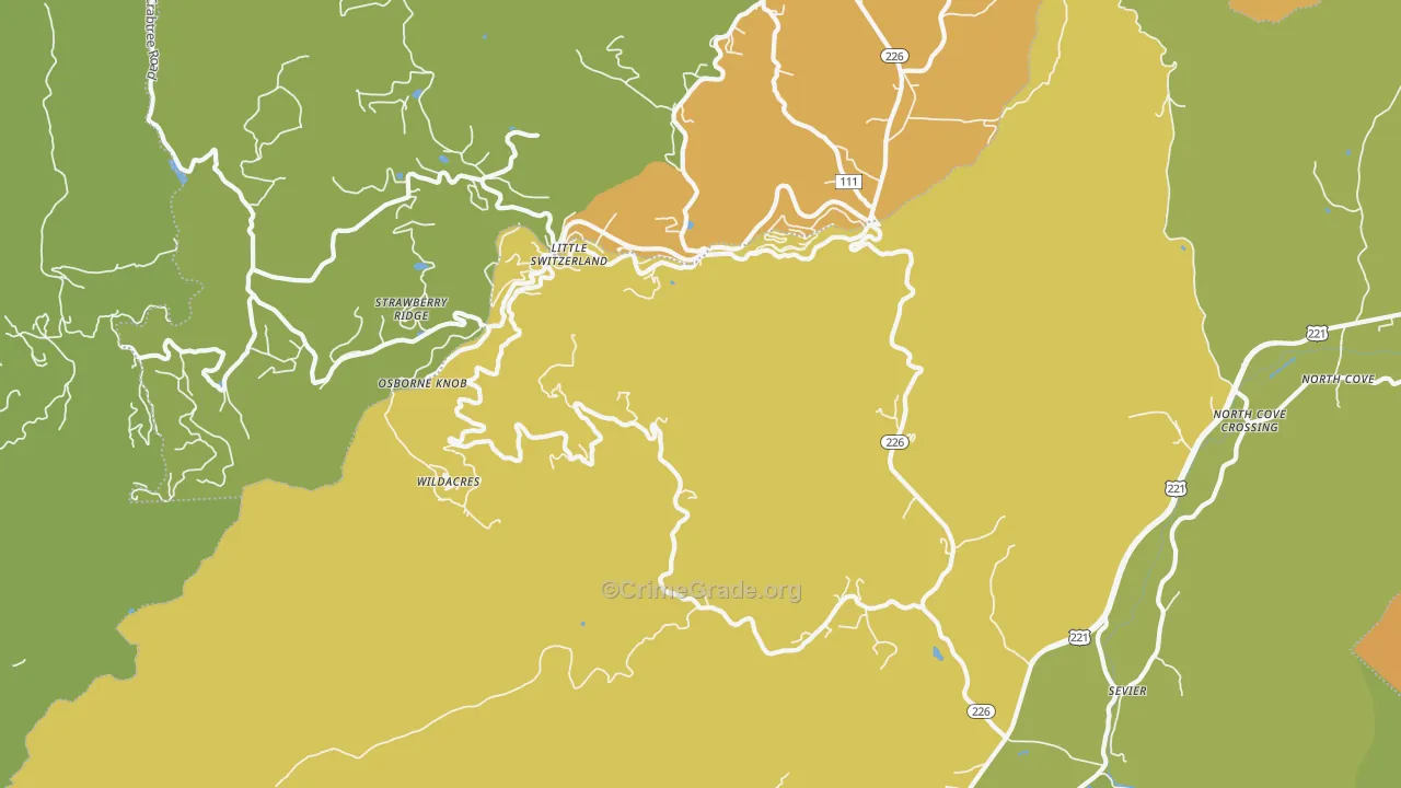 Little Switzerland, NC Map of Murder Rates