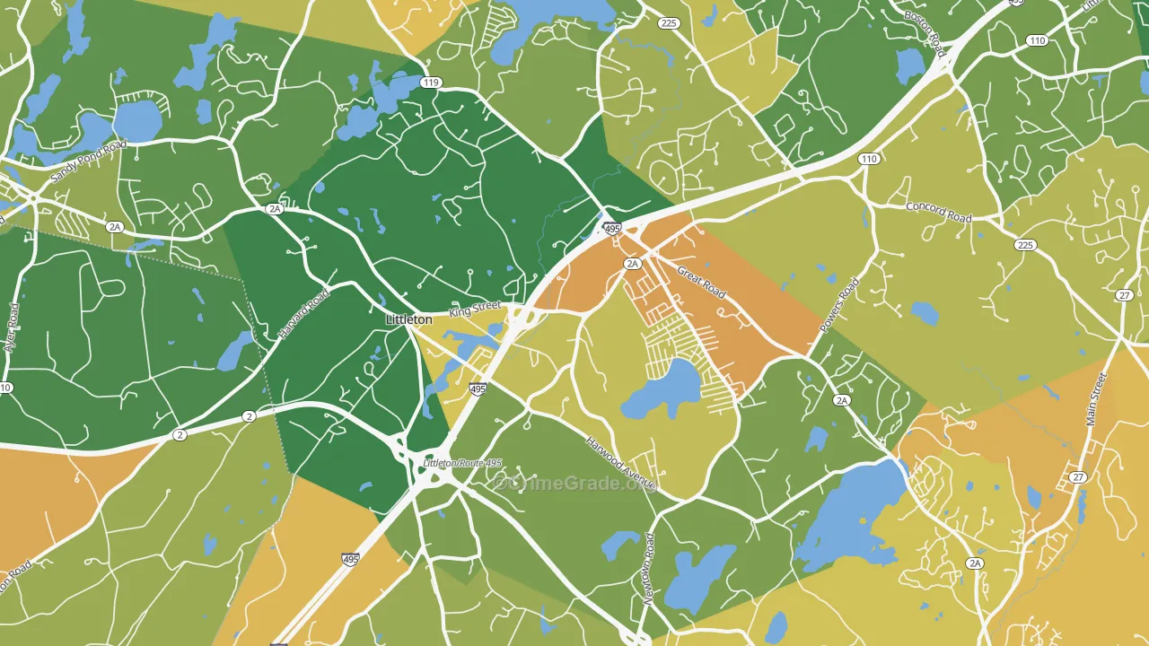 Littleton, MA Map of Murder Rates