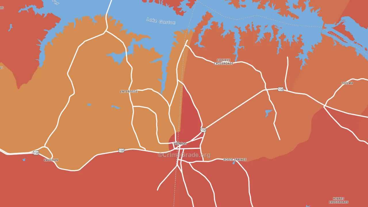 Littleton, NC Map of Murder Rates