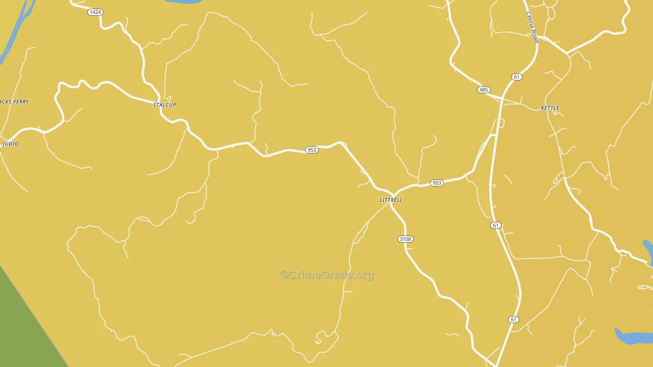 Littrell, KY Map of Murder Rates