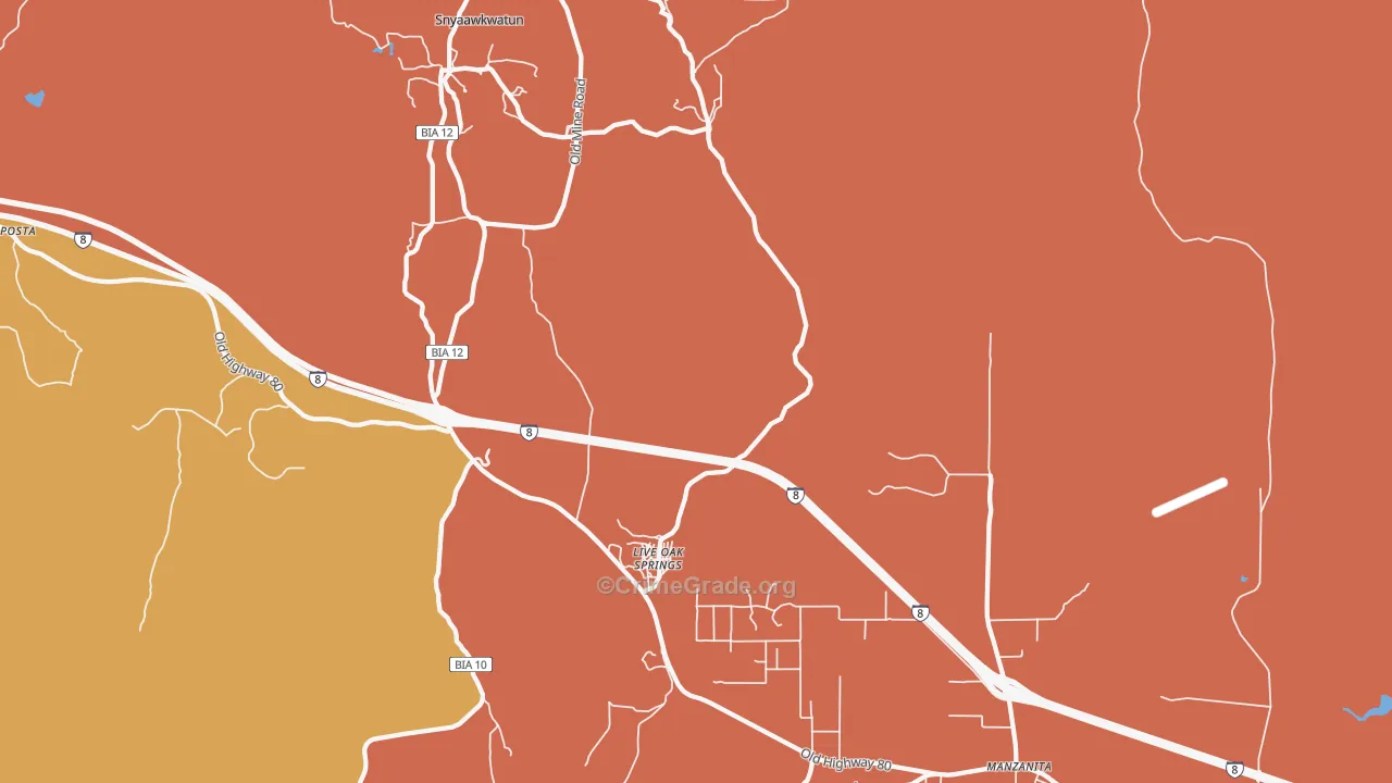 Live Oak Springs, CA Map of Murder Rates