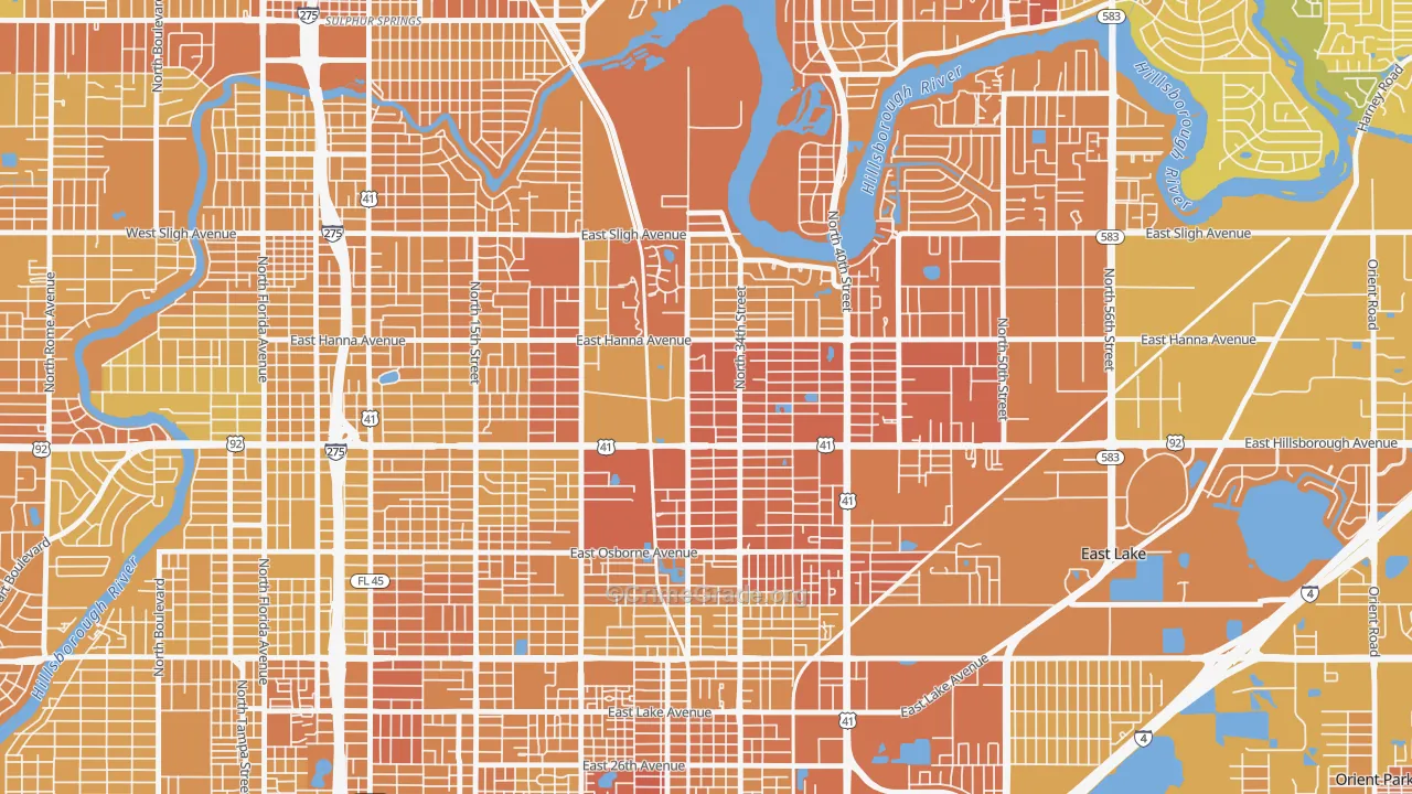 Live Oaks Square, Tampa, FL Map of Murder Rates