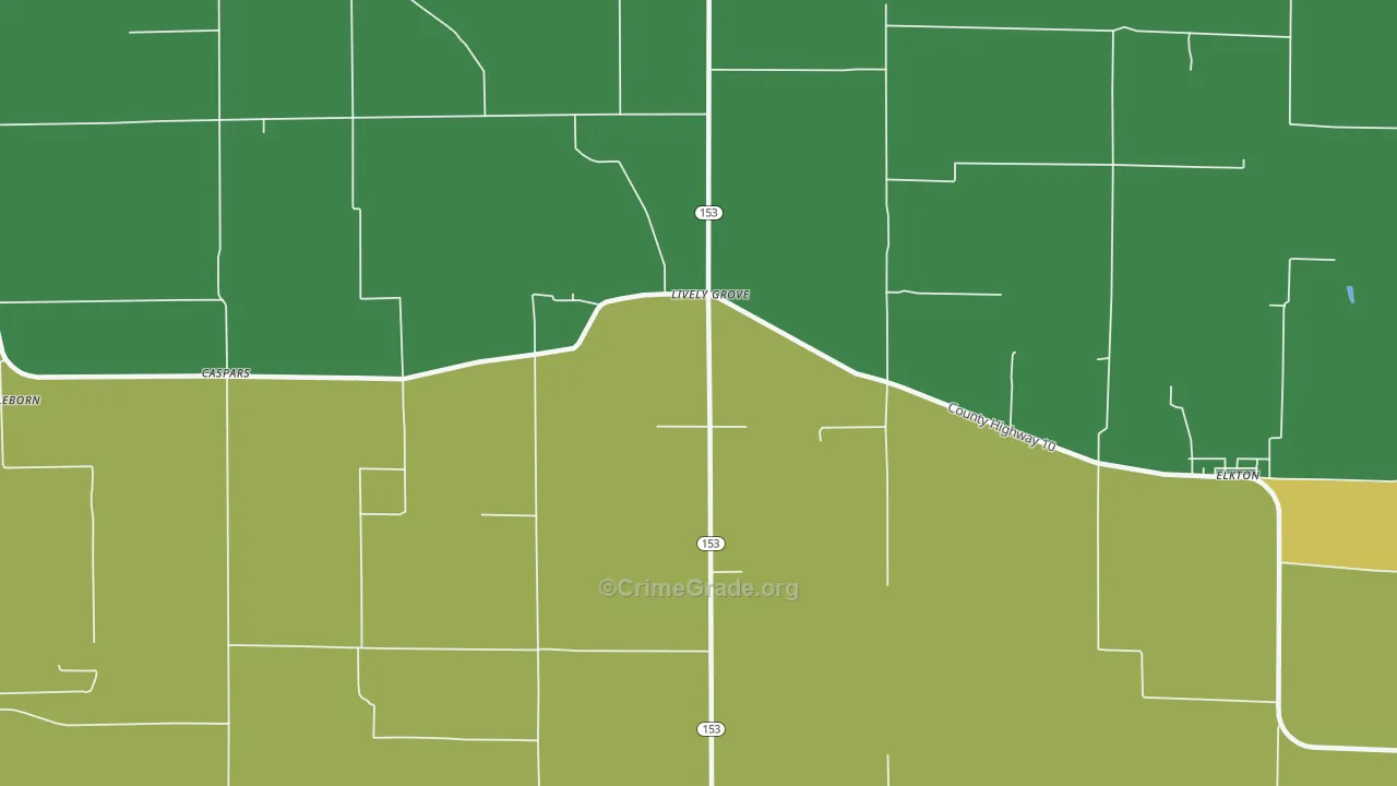 Lively Grove, IL Map of Murder Rates