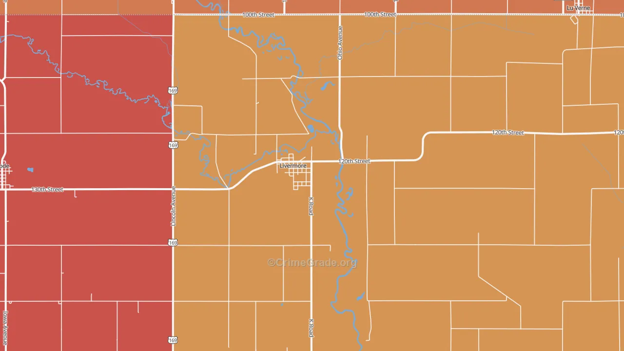 Livermore, IA Map of Murder Rates