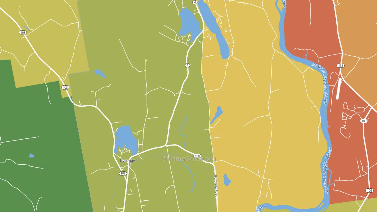 Livermore, ME Map of Murder Rates