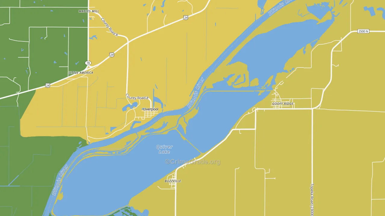 Liverpool, IL Map of Murder Rates