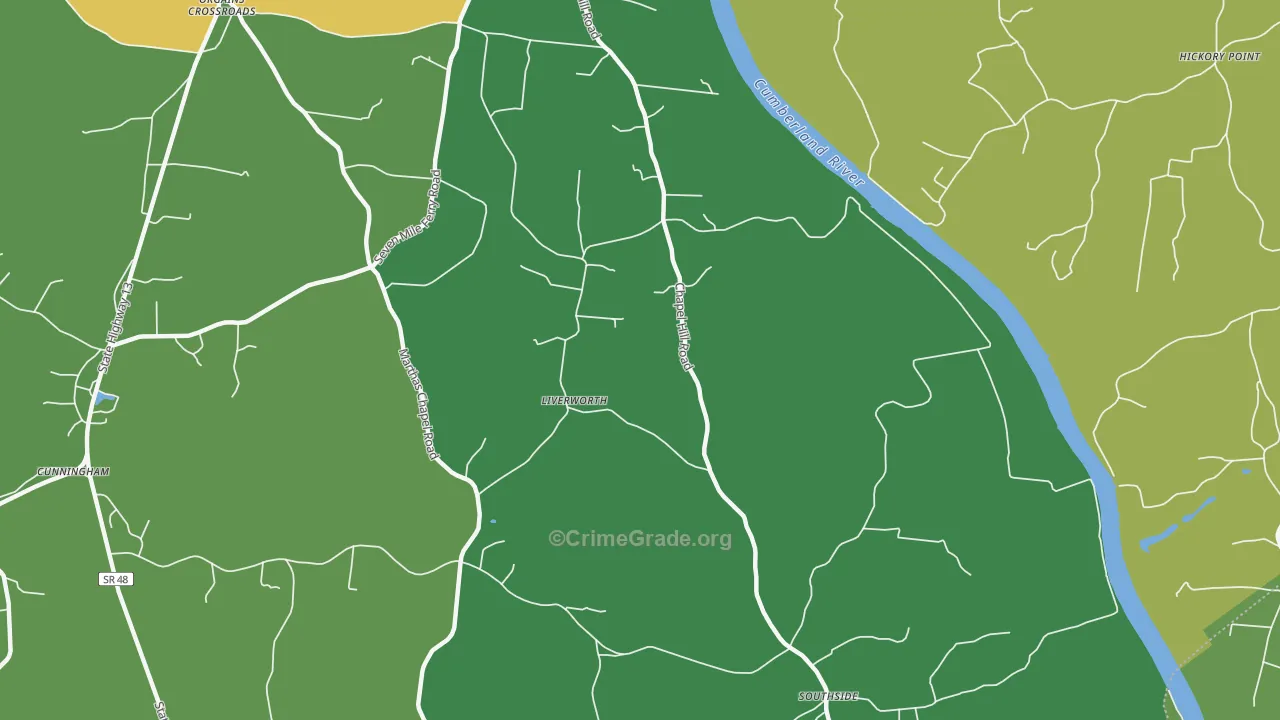 Liverwort, TN Map of Murder Rates