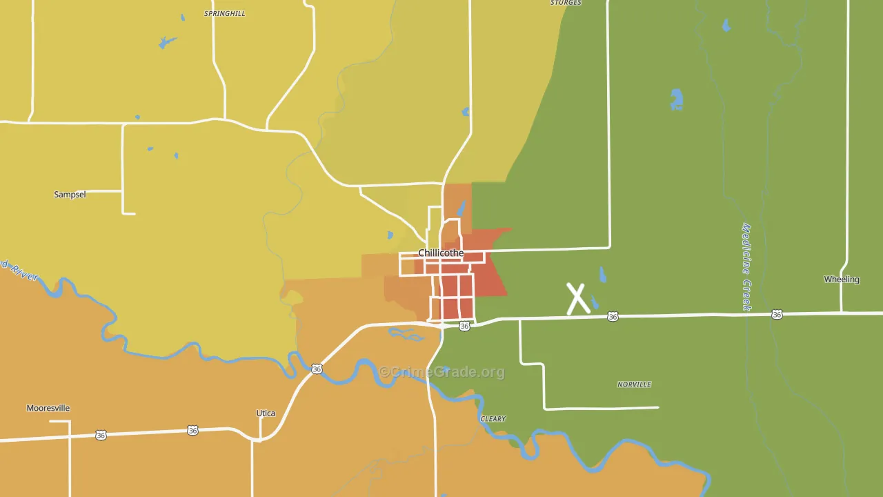 Livingston County, MO Map of Murder Rates