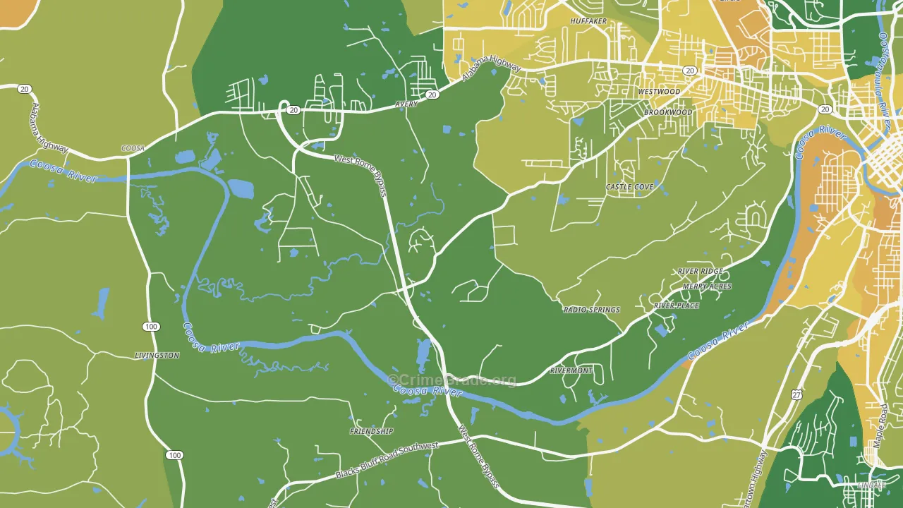 Livingston, GA Map of Murder Rates