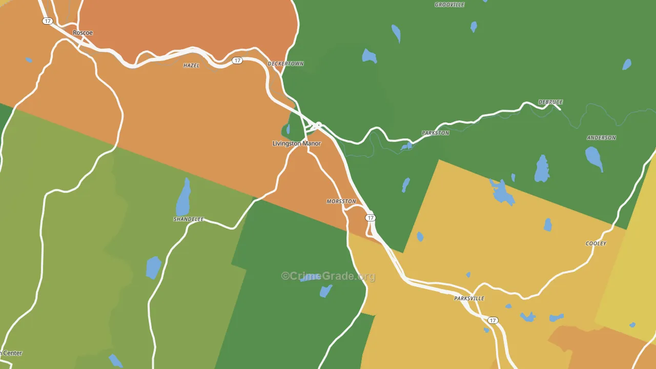Livingston Manor, NY Map of Murder Rates