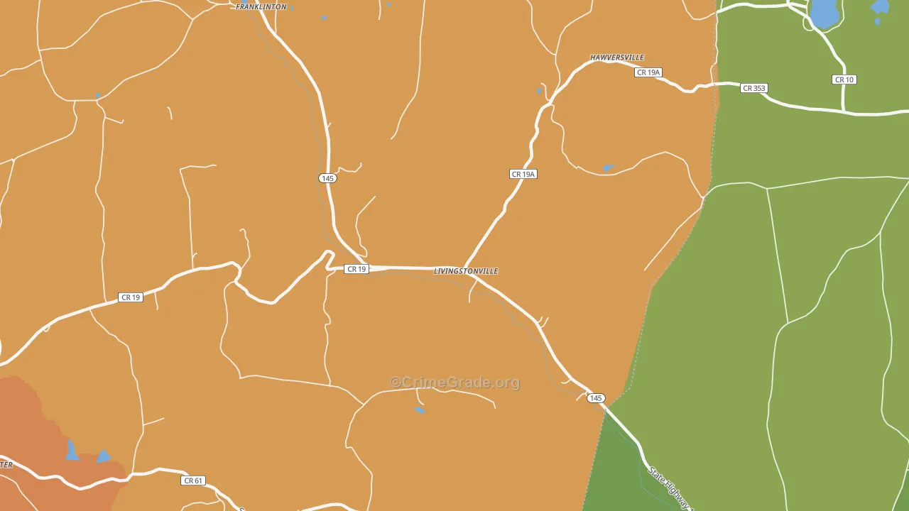 Livingstonville, NY Map of Murder Rates