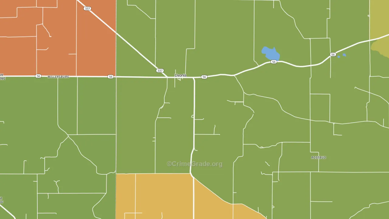 Livonia, IN Map of Murder Rates