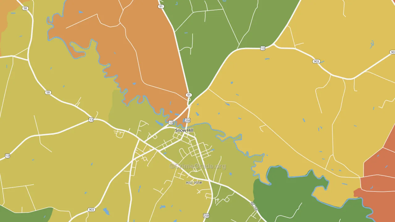 Lizzie, NC Map of Murder Rates