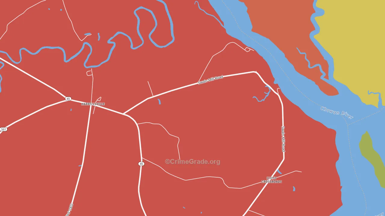 Lloyd Crossroads, NC Map of Murder Rates