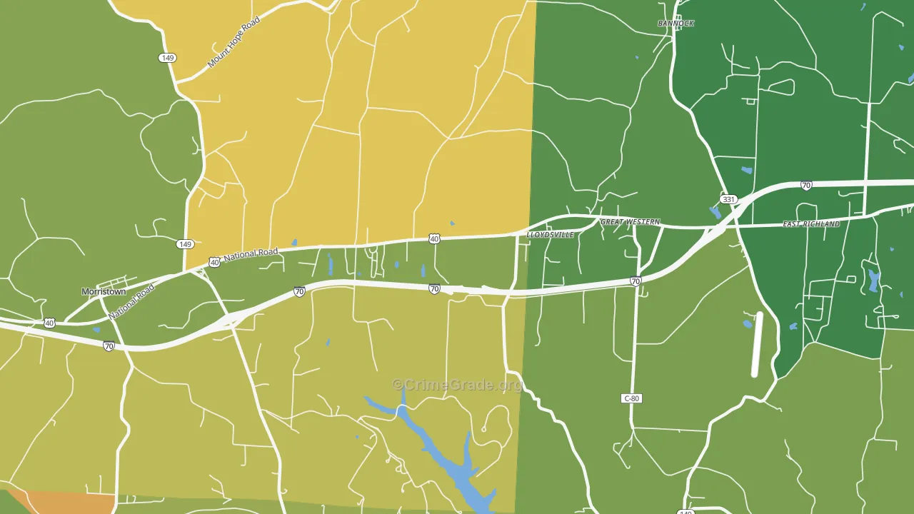 Lloydsville, OH Map of Murder Rates