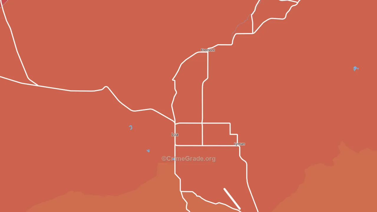 Loa, UT Map of Murder Rates