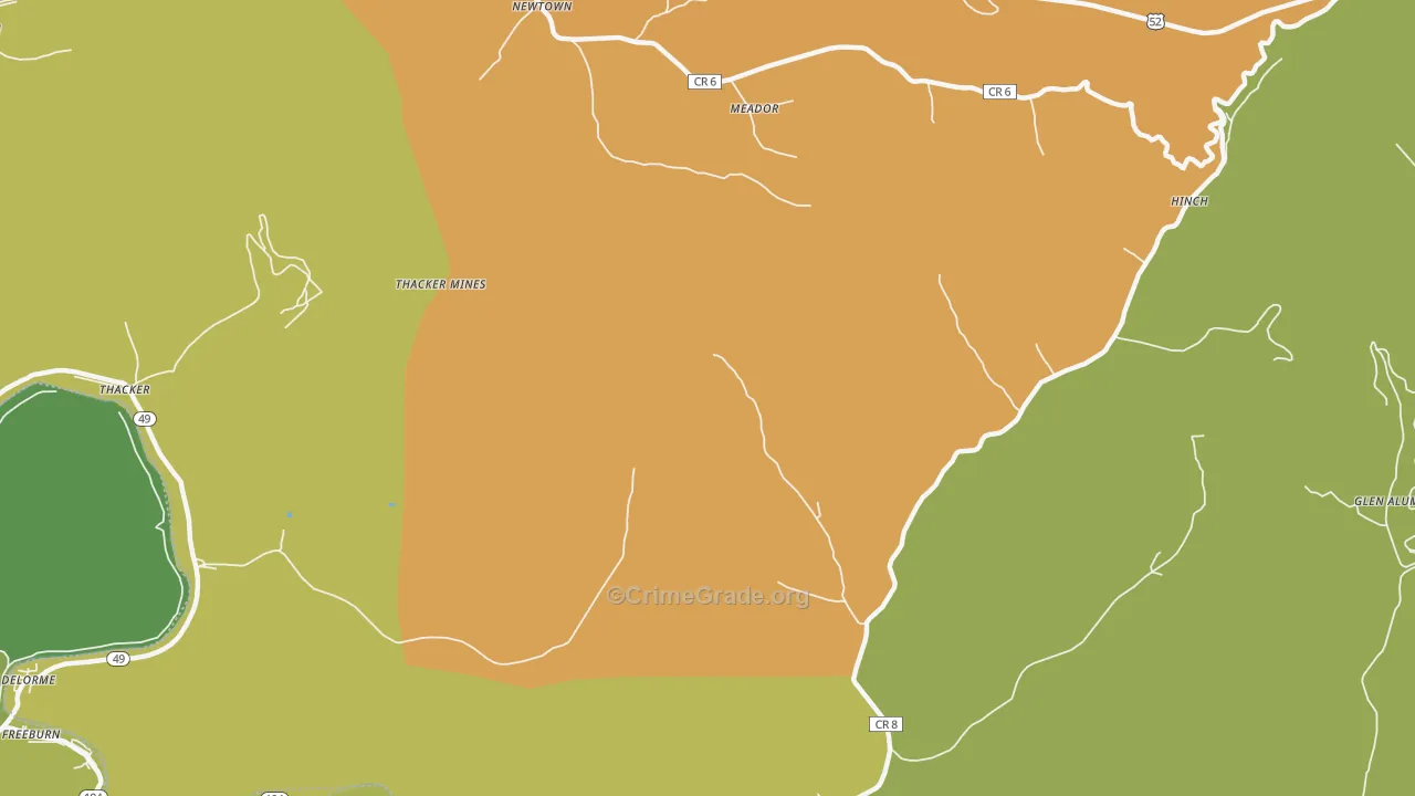 Lobata, WV Map of Murder Rates