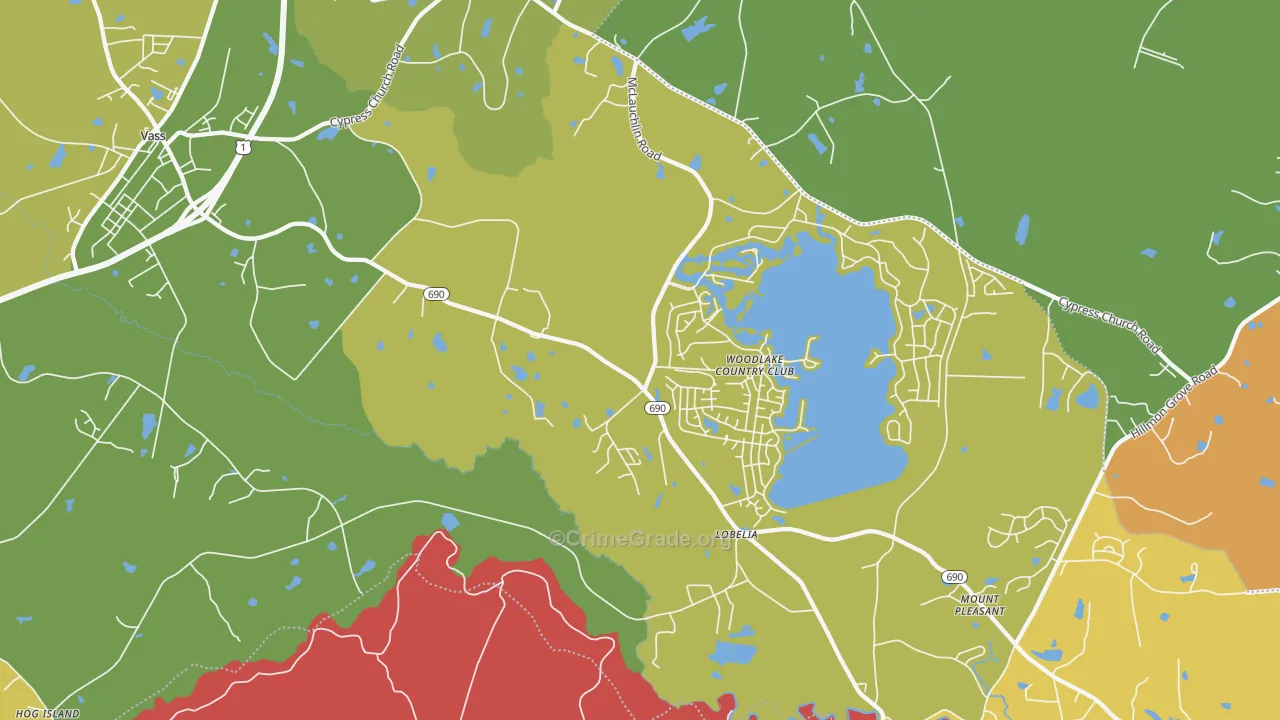 Lobelia, NC Map of Murder Rates