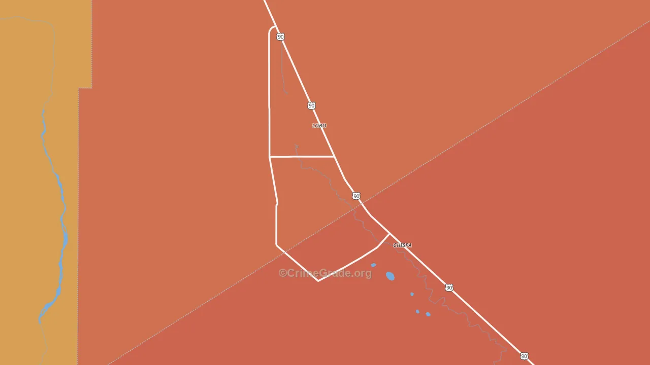 Lobo, TX Map of Murder Rates